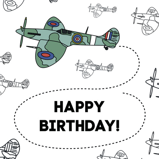 Happy Birthday Green Plane