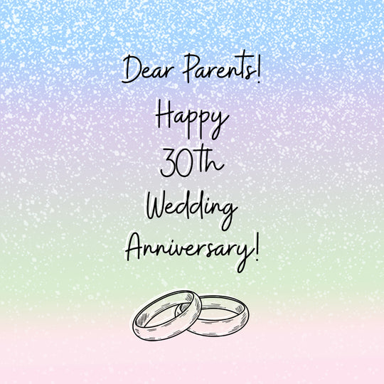 Happy 30th Wedding Anniversary Parents Rings Blue Gradient