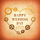 Happy Wedding Day Steampunk Heart And Rings