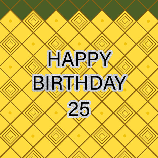Yellow Pattern Happy 25th Birthday