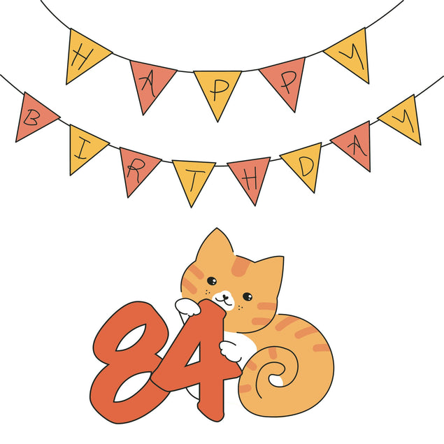 Birthday Cat 84 Card