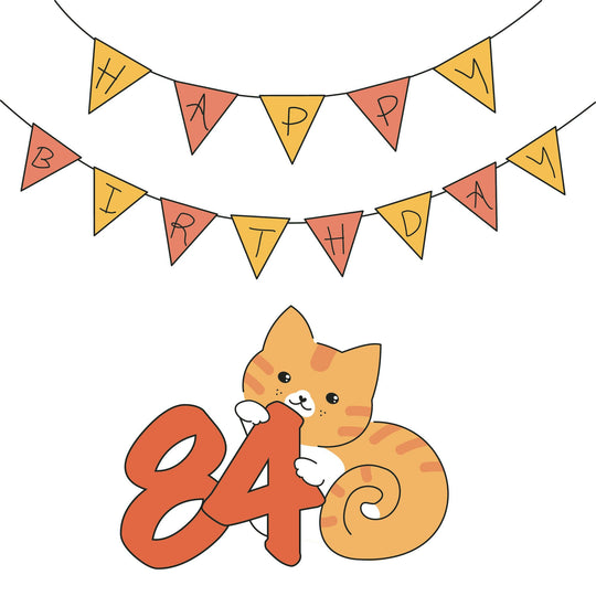 Birthday Cat 84 Card