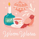 Warm Wishes Candle And Bird Christmas Card
