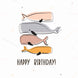 Happy Birthday Whales Card