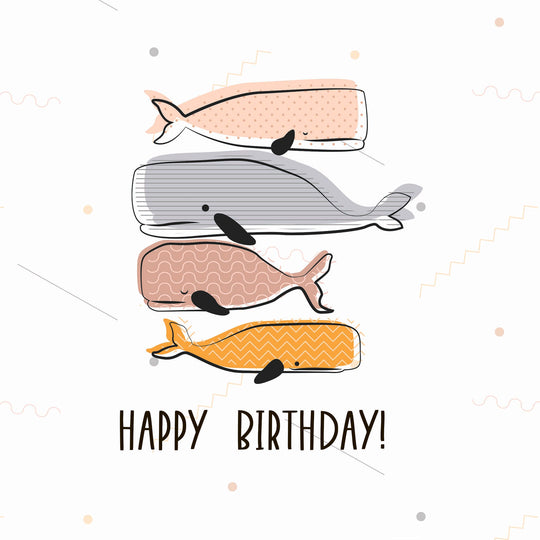 Happy Birthday Whales Card