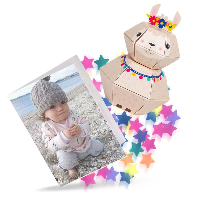 Llama 3D Pop-up Confetti Wild Card