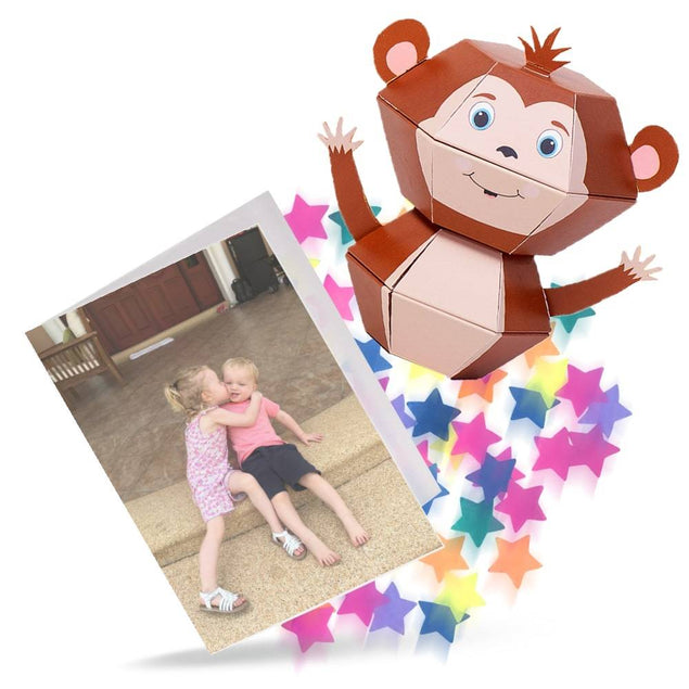 Little Monkey 3D Pop-up Confetti Wild Card
