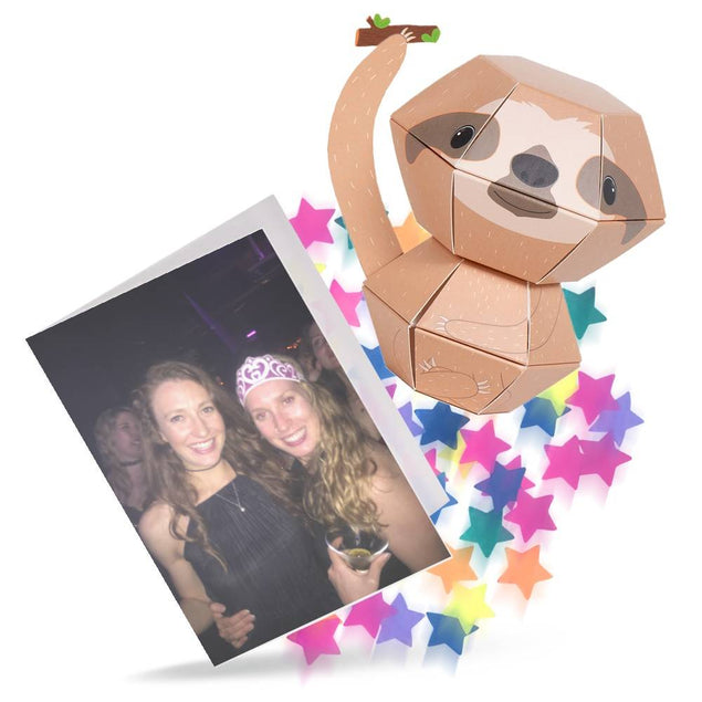 Sloth 3D Pop-up Confetti Wild Card