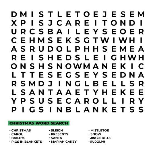 Word Search Christmas Card