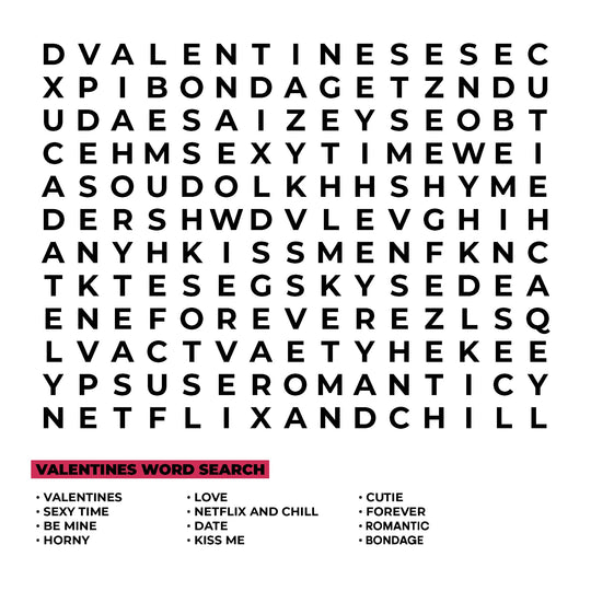 Word Search Valentine's Day Card