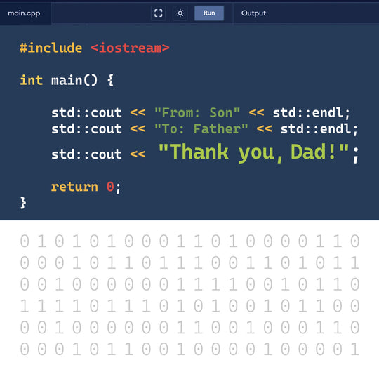 Thank You Dad Code Card