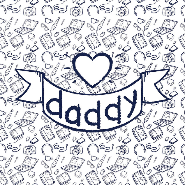Daddy Heart Doodle Card