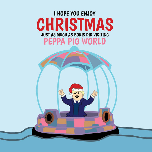 Boris At Peppa Pig World Christmas Card