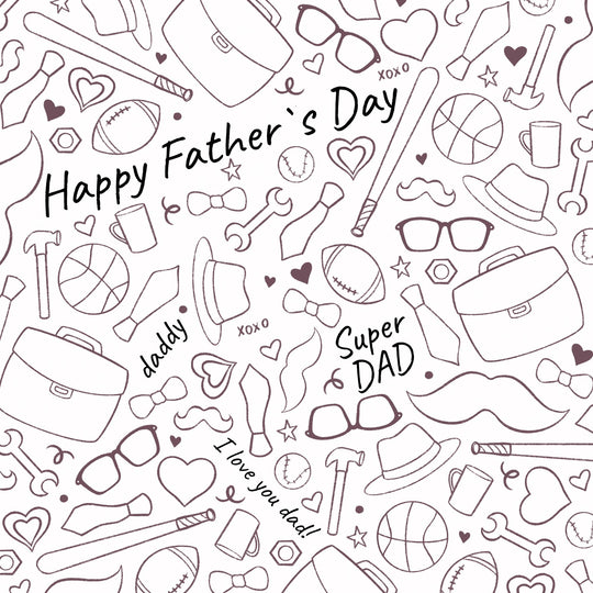 Father's Day Super Dad Doodle Card