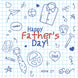 Happy Father's Day Doodle Blue Card