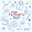 Happy Father's Day Doodle Blue Card