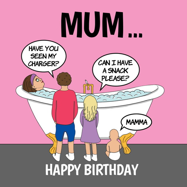 Mum at Bath Time Card