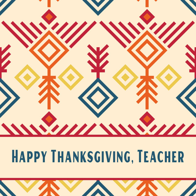 Boho Style Happy Thanksgiving Teacher