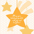 Sparkling Yellow Stars Happy Holidays