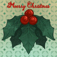 Green Mistletoe Leaf Merry Christmas