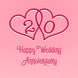 Happy 20th Anniversary Pink Hearts