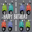 Colorful Lambretta Scooters Happy Birthday