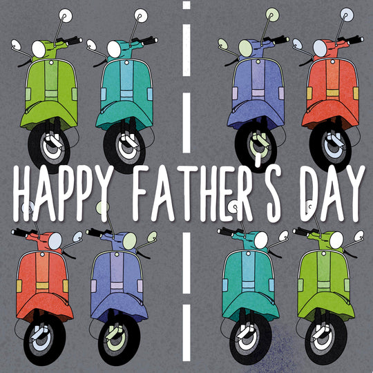 Colorful Lambretta Scooters Happy Father's Day