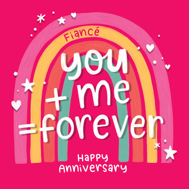 Happy Anniversary Fiance You + Me = Forever Card Occasion_Anniversary Seo_For Fiance