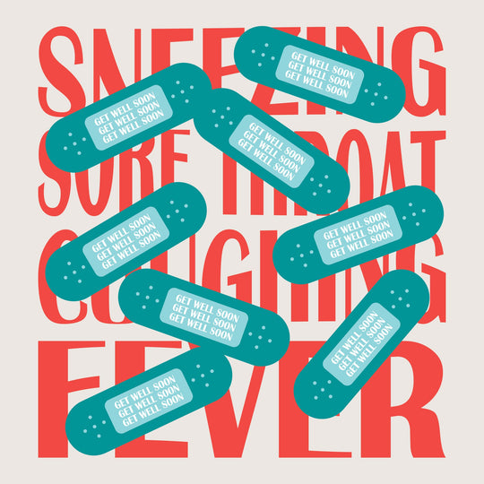Get Well Sneezing Fever Card