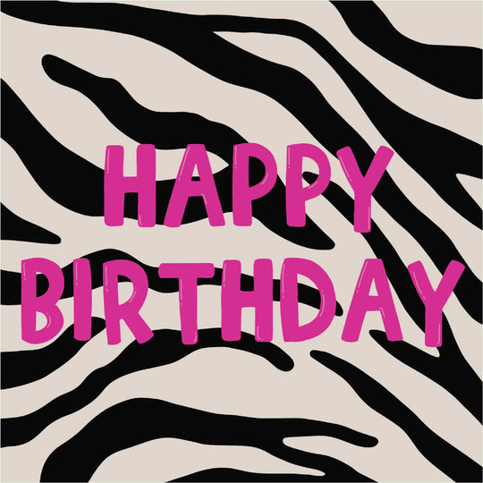 Zebra Print Birthday Card