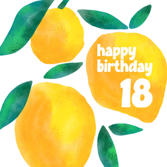 Juicy Lemons Happy 18th Birthday Card