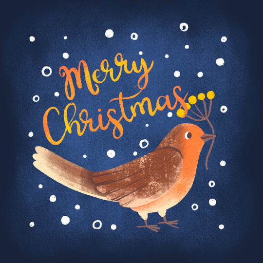 Beautiful Little Bird Merry Christmas