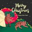 Cute Cats Merry Christmas And Happy New Year