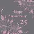 Happy 25th Anniversary Minimalist Flowers