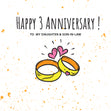 Happy 3rd Wedding Anniversary Daughter And Son-in-law Rings And Pink Hearts