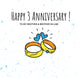 Happy 3rd Wedding Anniversary Brother And Brother-in-law Rings And Blue Hearts