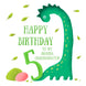 Happy 5th Birthday Granddaughter Cute Green Dinosaur