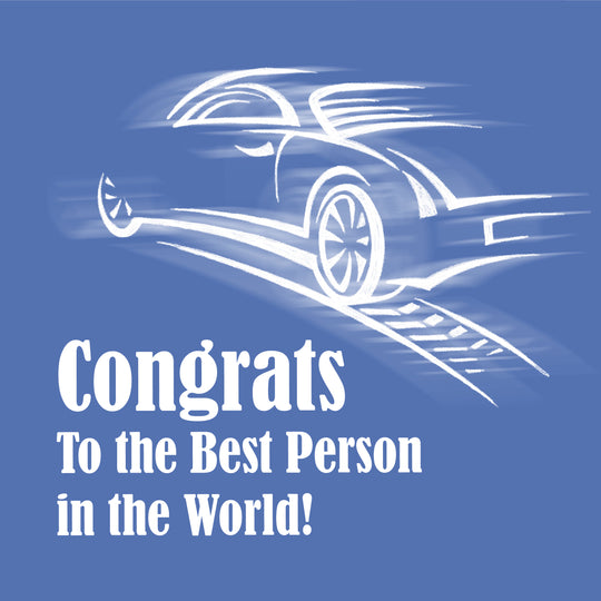 Blue Background Abstract Car Congrats To The Best Person