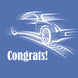Blue Background Abstract Car Congrats