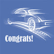 Blue Background Abstract Car Congrats