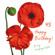 Beautiful Red Poppies Happy 45th Birthday Sister
