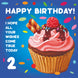Happy 2nd Birthday Cupcake Card