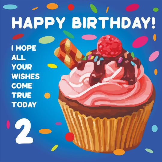 Happy 2nd Birthday Cupcake Card