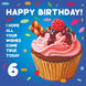 Happy 6th Birthday Cupcake Card