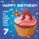 Happy 7th Birthday Cupcake Card