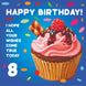 Happy 8th Birthday Cupcake Card