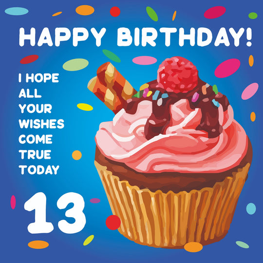 Happy 13th Birthday Cupcake Card