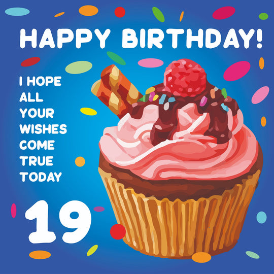 Happy 19th Birthday Cupcake Card