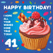 Happy 41st Birthday Cupcake Card