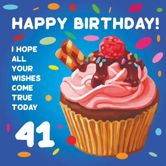 Happy 41st Birthday Cupcake Card
